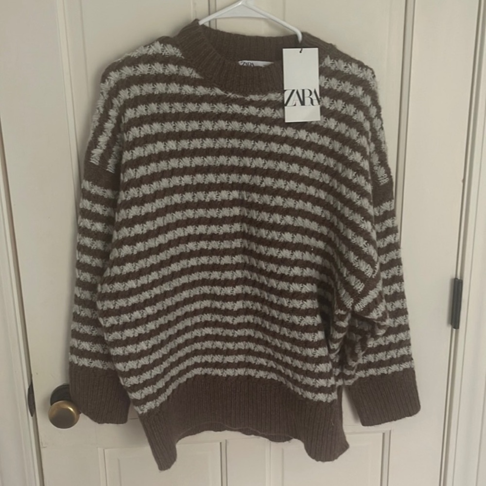 Zara brown striped sweater